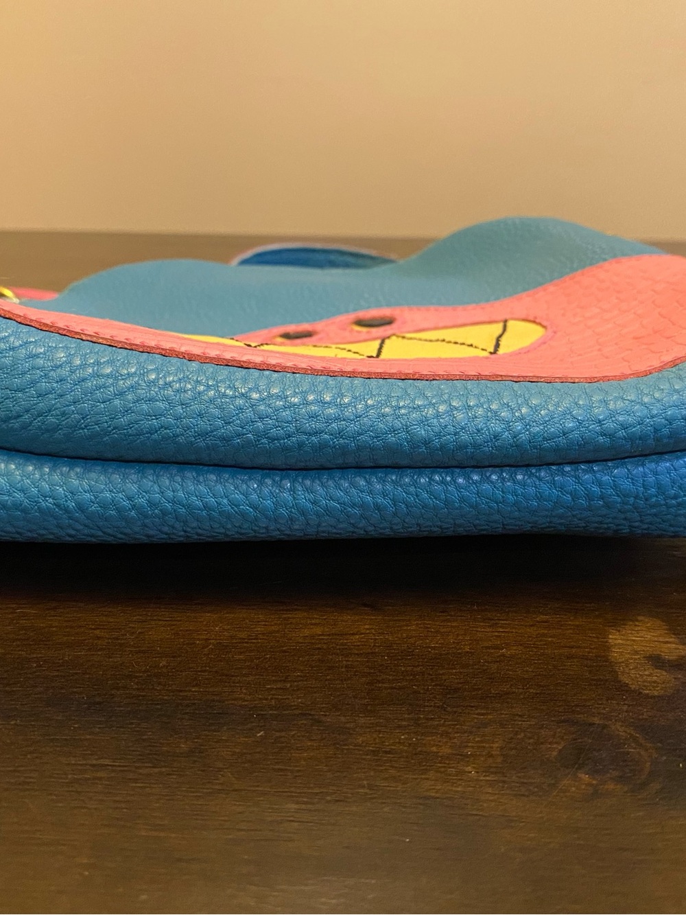 Unique Blue and Pink Alligator Crossbody Bag - Picture 4 of 6